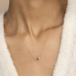 Mejuri London Blue Topaz Trio Necklace
